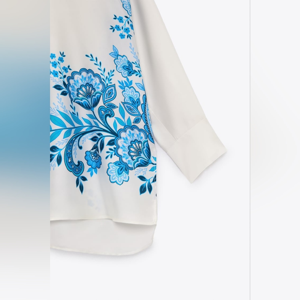 Zara Limited Edition Flowy Printed Shirt - Picture 7 of 11